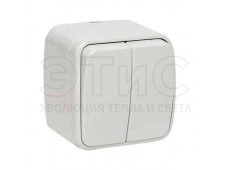 Выключатель двухклавишный наружный 10А 220В IP20 белый Минск Выключатель двухклавишный наружный 10А 220В IP20 белый Минск